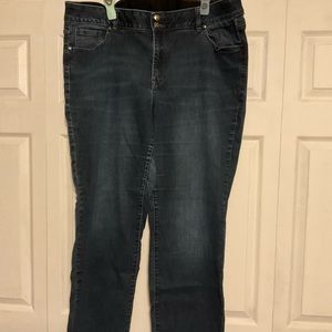 Straight leg dark wash jeans